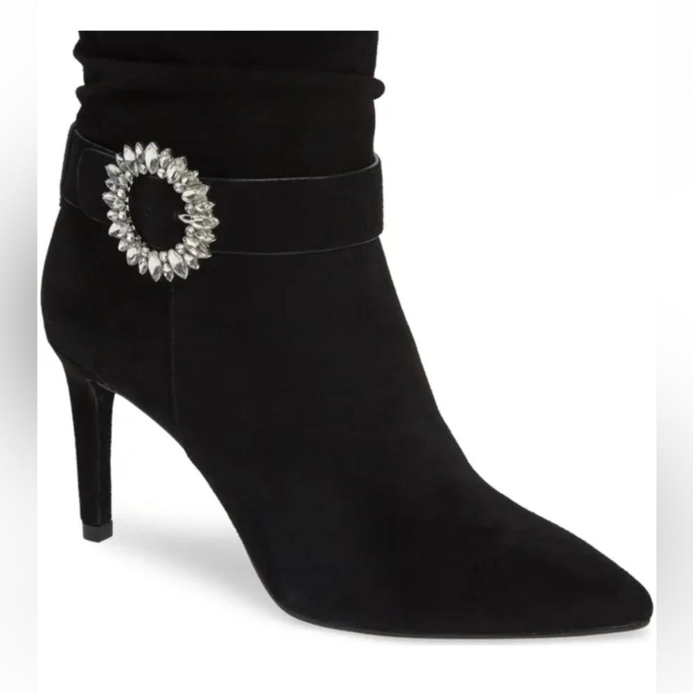 Michael Kors Suede heeled boots with buckle